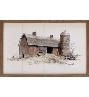 Silo With Red Barn By Hautman Brothers
